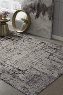 Rugs Dining Room Rugs - 96" X 96" X 0.'25" Ivory/Grey Polyester Rug HomeRoots