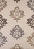 Rugs Discount Area Rugs 61" x 90" x 0.5" Cream Polypropylene Area Rug 1483 HomeRoots