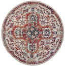 Rugs Discount Area Rugs - 94" x 94" x 0.4" Cream Olefin Round Rug HomeRoots