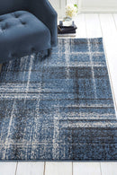 Rugs Discount Rugs - 22" x 86" x 0.5" Midnight Blue Polypropylene Runner Rug HomeRoots