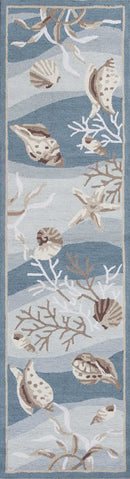 Rugs Discount Rugs - 24" X 90" X 0.'25" Seafoam Polyester Rug HomeRoots