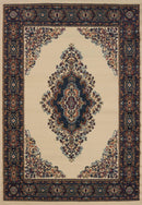 Rugs Discount Rugs 94" x 126" x 0.3" Cream Polypropylene Oversize Rug 9578 HomeRoots