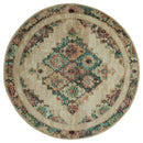 Rugs Discount Rugs - 94" x 94" x 0.37" Cream Olefin Frieze Round Rug HomeRoots