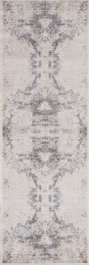 Rugs Entryway Rug 32" x 96" x 0.2" Bone Polyester Runner Rug 1214 HomeRoots
