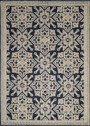 Rugs Entryway Runner Rug - 31" x 47" x 0.39" Navy Polyester Runner Rug HomeRoots