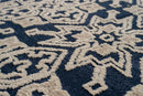Rugs Entryway Runner Rug - 31" x 47" x 0.39" Navy Polyester Runner Rug HomeRoots