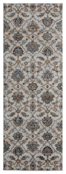 Rugs Entryway Runner Rug 31" x 86" x 0.79" Beige Microfiber/Polyester Runner Rug 7991 HomeRoots