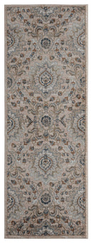 Rugs Entryway Runner Rug 31" x 86" x 0.79" Beige Microfiber/Polyester Runner Rug 8003 HomeRoots