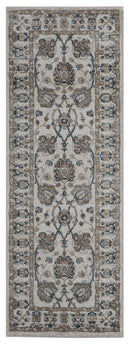 Rugs Entryway Runner Rug 31" x 86" x 0.79" Beige Microfiber/Polyester Runner Rug 8011 HomeRoots