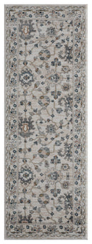 Rugs Entryway Runner Rug 31" x 86" x 0.79" Beige Microfiber/Polyester Runner Rug 8019 HomeRoots
