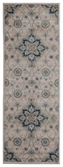 Rugs Entryway Runner Rug 31" x 86" x 0.79" Beige Microfiber/Polyester Runner Rug 8043 HomeRoots