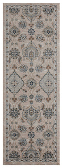 Rugs Entryway Runner Rug - 31" x 86" x 0.79" Beige Microfiber/Polyester Runner Rug HomeRoots