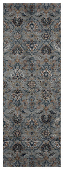 Rugs Entryway Runner Rug 31" x 86" x 0.79" Blue/Grey Microfiber/Polyester Runner Rug 7995 HomeRoots