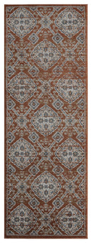 Rugs Entryway Runner Rug - 31" x 86" x 0.79" Burnt Orange Microfiber/Polyester Runner Rug HomeRoots