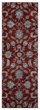 Rugs Entryway Runner Rug - 31" x 86" x 0.79" Crimson Microfiber/Polyester Runner Rug HomeRoots