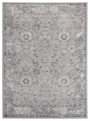 Rugs Floor Rugs 23" x 36" x 0.39" Grey Polyester/Olefin Accent Rug 7858 HomeRoots
