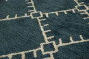 Rugs Floor Rugs - 23" x 36" x 0.79" Denim Blue Polyester Accent Rug HomeRoots