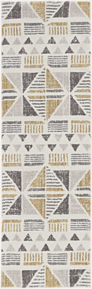 Rugs Gold Area Rugs - 63" X 91" X 0.'75" Ivory/Gold Polyester Rug HomeRoots