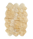 Rugs Gold Rug - 69" x 72" x 2" Gold, Sheepskin - Area Rug HomeRoots