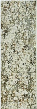 Rugs Gold Rug - 79" X 114" X 0.'25" Ivory/Gold Polypropylene / Viscose Rug HomeRoots
