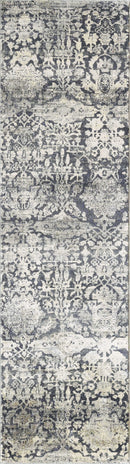 Rugs Gray Area Rug 105" X 156" X 0.'25" Grey Polyester / Viscose Rug 5118 HomeRoots