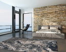 Rugs Gray Area Rug 118" X 158" X 0.'25" Grey Polypropylene & Polyester Rug 4904 HomeRoots