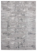 Rugs Gray Area Rug 94" x 126" x 0.39" Grey Polyester/Olefin Area Rug 7960 HomeRoots