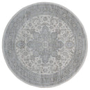 Rugs Gray Area Rug 94" x 94" x 0.31" Grey Olefin Round Rug 8266 HomeRoots