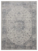 Rugs Gray Area Rug - 94" x 94" x 0.31" Grey Olefin Round Rug HomeRoots