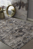 Rugs Gray Rug 63" X 91" X 0.'25" Grey Polyester Rug 4818 HomeRoots