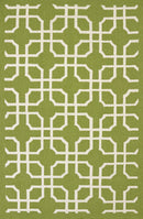 Rugs Green Area Rugs 60" x 90" x 0.47" Apple Green Olefin Area Rug 6856 HomeRoots