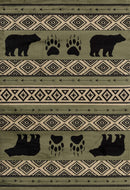 Rugs Green Area Rugs 63" x 86" x 0.4" Green Polypropylene Area Rug 1894 HomeRoots