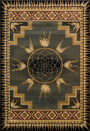Rugs Green Area Rugs 63" x 90" x 0.45" Green Polypropylene Area Rug 9335 HomeRoots