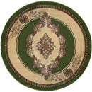 Rugs Green Area Rugs - 94" x 94" x 0.53" Green Olefin/Polypropylene Round Rug HomeRoots