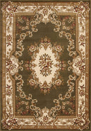Rugs Green Rug 2'3" x 3'3" Polypropylene Green/Ivory Area Rug 3281 HomeRoots
