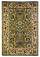 Rugs Green Rug - 7'7" x 10'10" Polypropylene Green/Taupe Area Rug HomeRoots