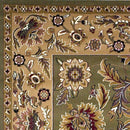 Rugs Green Rug - 9'10" X 13'2" Polypropylene Green/Taupe Area Rug HomeRoots