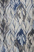 Rugs Grey Area Rug - 7'10" x 10'10" Polypropylene Grey/Navy Area Rug HomeRoots
