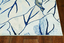 Rugs Grey Area Rug - 7'10" x 10'10" Polypropylene Grey/Navy Area Rug HomeRoots
