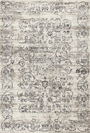 Rugs Grey Area Rug 7'10" x 11'2" Polypropylene Ivory/Grey Area Rug 128 HomeRoots
