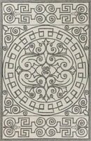 Rugs Grey Living Room Rug - 5' x 7'6" UV-treated Polypropylene Ivory/Grey Area Rug HomeRoots