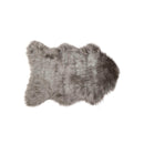 Rugs Grey Rug - 24" x 36" x 1.5" Gray Sheepskin Faux Fur Single - Area Rug HomeRoots