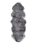 Rugs Grey Rug - 24" x 72" x 2" Gray, Double Sheepskin - Area Rug HomeRoots