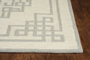 Rugs Grey Rug - 27" X 45" X 0.'5" Ivory Grey Wool Rug HomeRoots