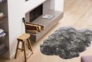 Rugs Grey Rug - 48" x 72" x 2" Gray Quattro Sheepskin - Area Rug HomeRoots