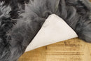 Rugs Grey Rug - 48" x 72" x 2" Gray Quattro Sheepskin - Area Rug HomeRoots