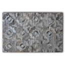 Rugs Grey Rug - 8" x 5" Gray Natural Stitched Cowhide - Area Rug HomeRoots