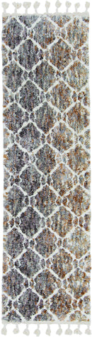 Rugs Grey Shaggy Rug - 105" X 156" X 1" Grey/Sand Polyester Rug HomeRoots
