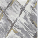 Rugs Grey Shaggy Rug - 63" X 91" X 0.'75" Ivory/Grey Polyester Rug HomeRoots