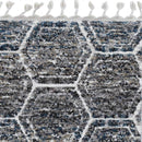 Rugs Grey Shaggy Rug - 94" X 126" X 1" Grey/Teal Polyester Rug HomeRoots